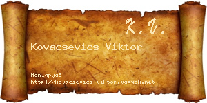 Kovacsevics Viktor névjegykártya